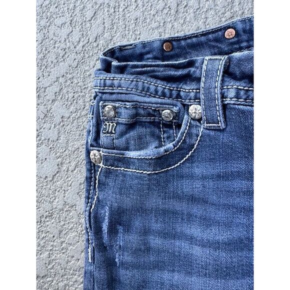 Miss Me Bootcut Jeans Crystal Embellished Pockets Medium Wash Denim Size 29 - Picture 7 of 10